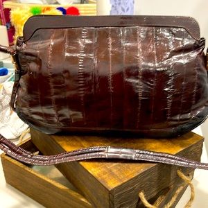 Vintage Eel Skin Hand Bag with Matching wallet